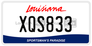 XQS833 license plate in Louisiana