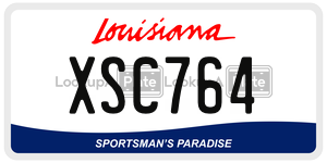 XSC764 license plate in Louisiana