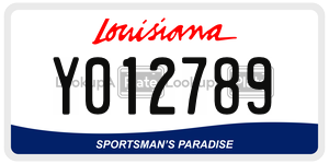 Y012789  license plate in LA