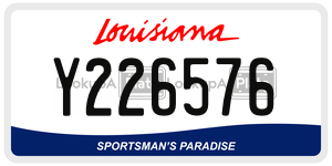 Y226576 license plate in Louisiana