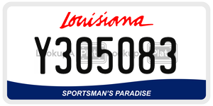 Y305083  license plate in LA