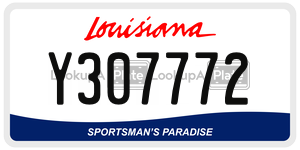 Y307772 license plate in Louisiana