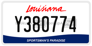 Y380774  license plate in LA
