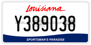 Y389038 license plate in Louisiana