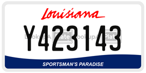 Y423143  license plate in LA