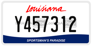 Y457312  license plate in LA