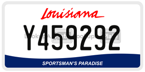 Y459292  license plate in LA