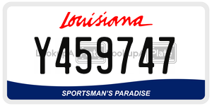 Y459747 license plate in Louisiana