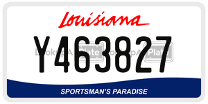 Y463827  license plate in LA