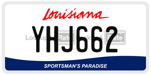 YHJ662 license plate in Louisiana