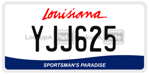 YJJ625 license plate in Louisiana