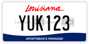 YUK123 license plate in Louisiana