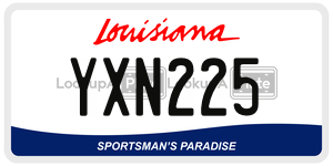 YXN225  license plate in LA