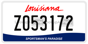 Z053172  license plate in LA