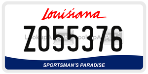 Z055376  license plate in LA