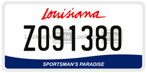 Z091380 license plate in Louisiana