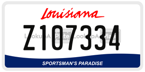 Z107334 license plate in Louisiana