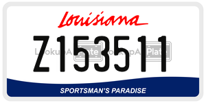 Z153511 license plate in Louisiana