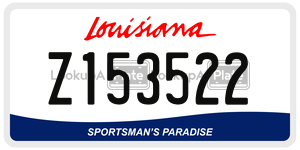 Z153522 license plate in Louisiana
