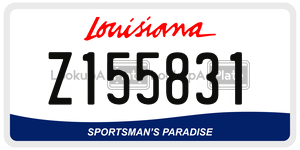 Z155831 license plate in Louisiana