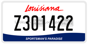 Z301422  license plate in LA