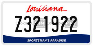 Z321922 license plate in Louisiana
