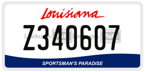 Z340607 license plate in Louisiana