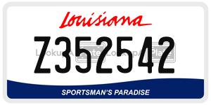 Z352542 license plate in Louisiana