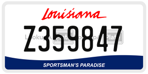 Z359847  license plate in LA