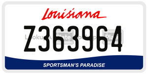 Z363964 license plate in Louisiana