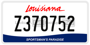 Z370752 license plate in Louisiana