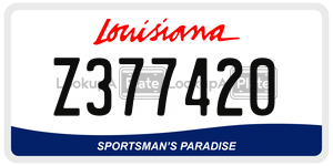 Z377420 license plate in Louisiana