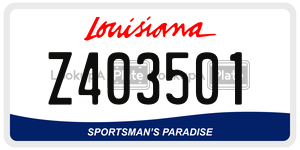 Z403501 license plate in Louisiana