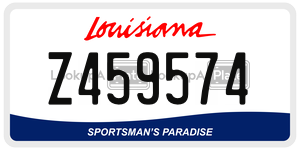 Z459574 license plate in Louisiana