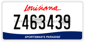 Z463439 license plate in Louisiana