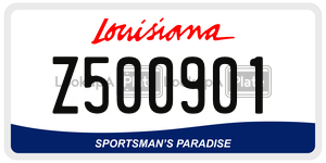 Z500901 license plate in Louisiana