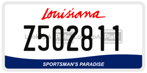Z502811 license plate in Louisiana