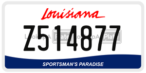 Z514877  license plate in LA