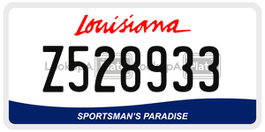 Z528933 license plate in Louisiana