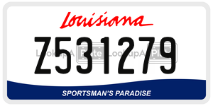 Z531279  license plate in LA