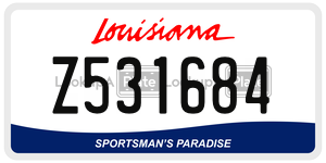 Z531684  license plate in LA