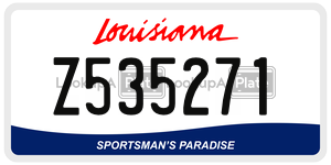 Z535271 license plate in Louisiana