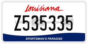 Z535335  license plate in LA