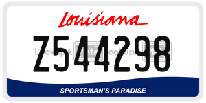 Z544298  license plate in LA
