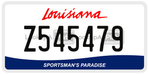 Z545479 license plate in Louisiana