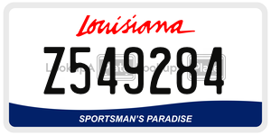 Z549284  license plate in LA