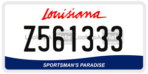 Z561333 license plate in Louisiana