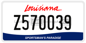 Z570039 license plate in Louisiana