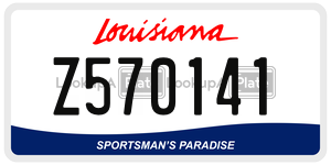Z570141 license plate in Louisiana