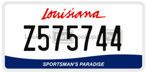 Z575744  license plate in LA